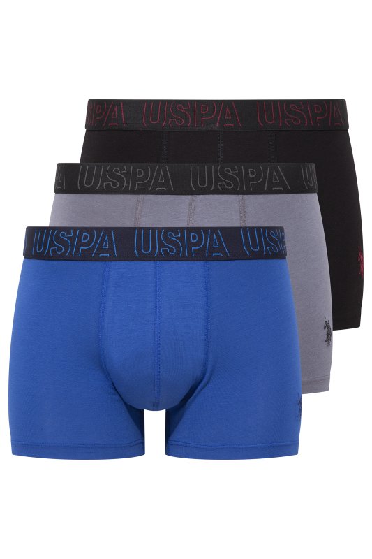 U.S. POLO ASSN. 3Pack modalové boxerky 80518 | Vermali.cz